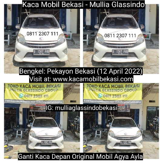 Harga Penggantian Kaca Depan Mobil Agya Ayla di Bekasi Murah dan Original