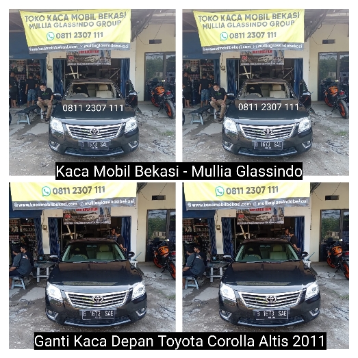 Pemasangan Kaca Depan Mobil Corolla Altis 2011 di Bekasi Jakarta Cikarang CIkampek Karawang