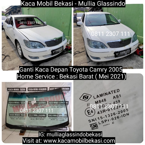 Pemasangan Kaca Depan Mobil Toyota Camry di Bekasi Cikarang Karawang