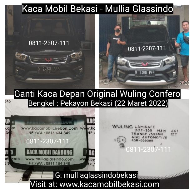 Pemasangan Kaca Depan Mobil Wuling Confero di Bekasi Original Bergaransi