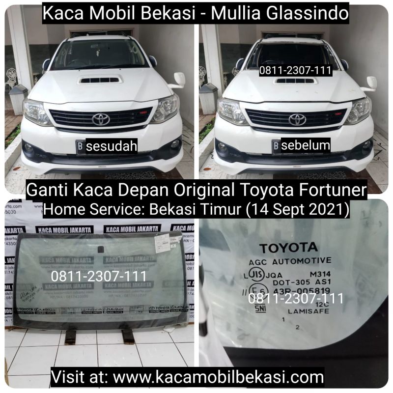 Pemasangan Kaca Depan Mobil Fortuner di Bekasi Depok Cikarang Karawang