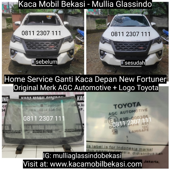 Layanan Ganti Kaca Depan Toyota New Fortuner VRZ di Bekasi Original Bergaransi