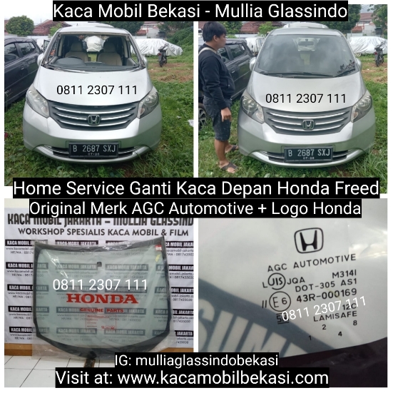 Pemasangan Kaca Mobil Depan Honda Freed Murah di Bekasi Cikarang Karawang