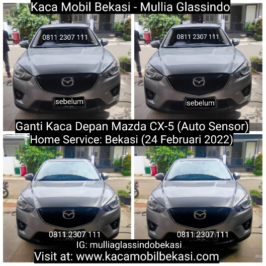 Pemasangan Kaca Mobil Depan Mazda CX5 di Bekasi Cikarang Bergaransi