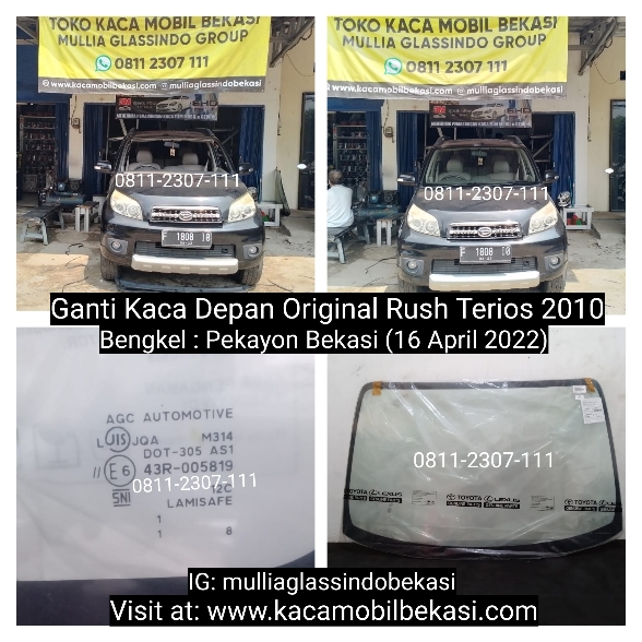 Pemasangan Kaca Depan Mobil Rush Terios di Bekasi Cikarang Cikampek Karawang